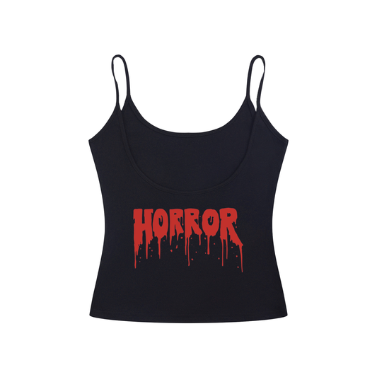 Double Sided Evil Logo / Horror Women’s Slim Fit Open-Back Tank Top