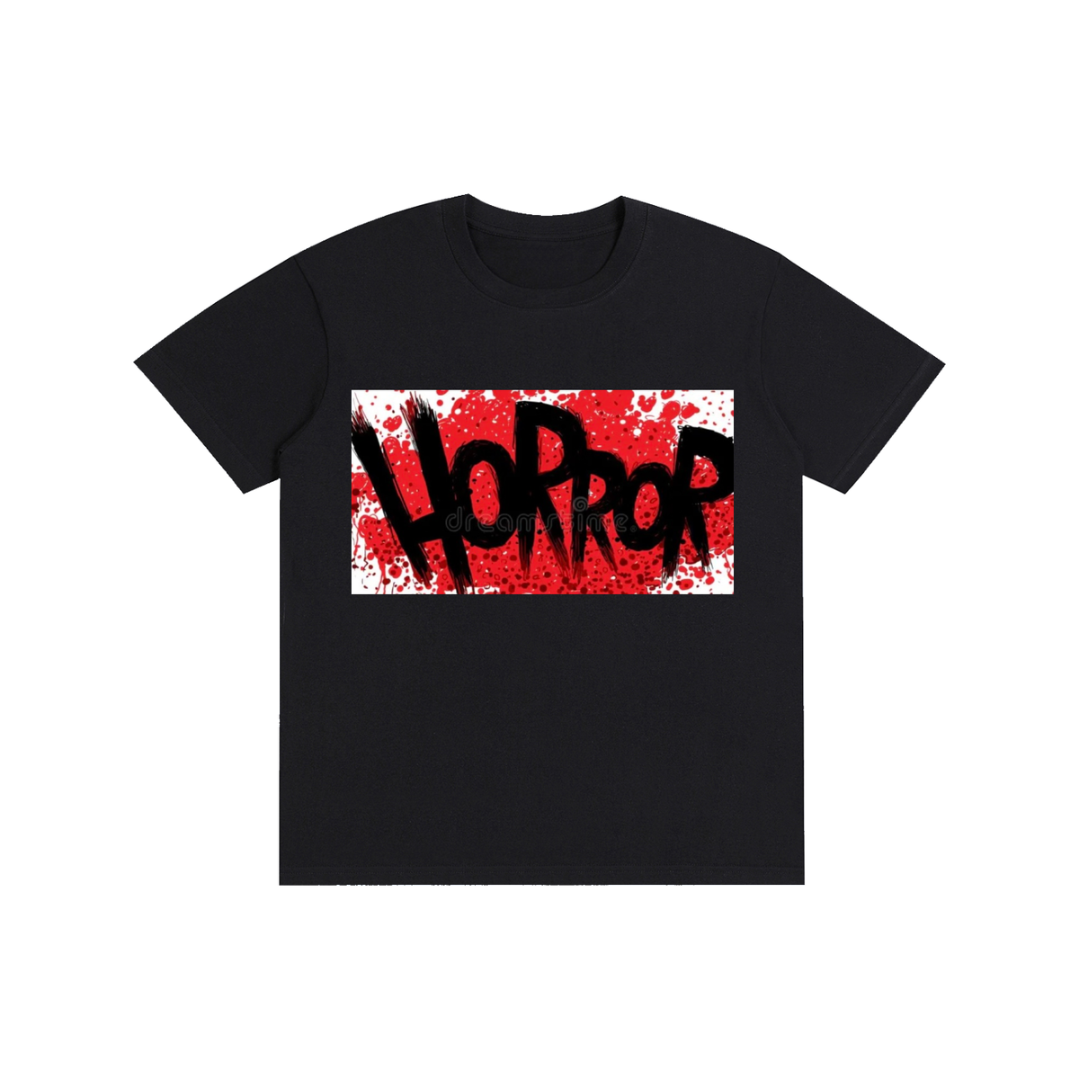 Double Sided Horror Black Cotton T-Shirt