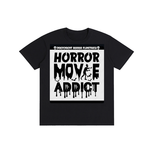Double Sided Horror Movie Addict Black Cotton T-Shirt