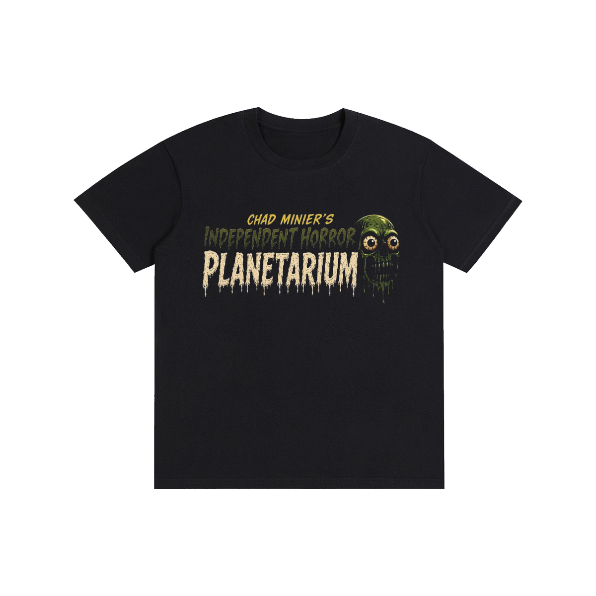 Independent Horror Planetarium Logo Black Cotton T-Shirt