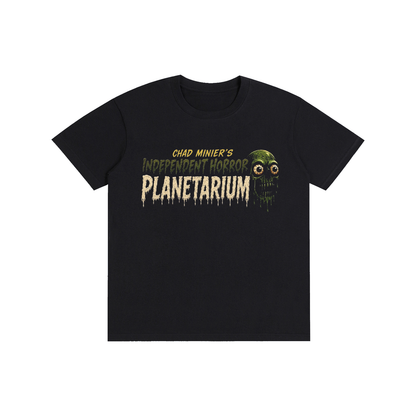 Independent Horror Planetarium Logo Black Cotton T-Shirt