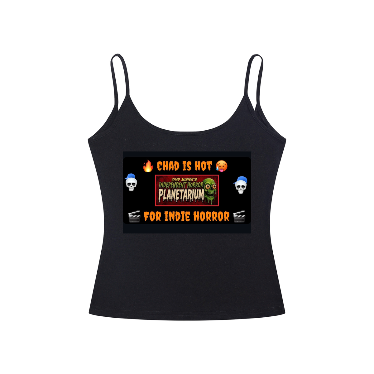 Hot For Indie Horror Black Women’s Slim Fit Open-Back Tank Top