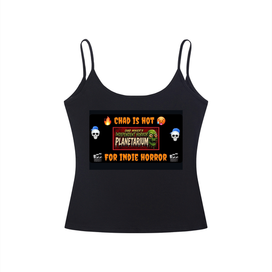 Hot For Indie Horror Black Women’s Slim Fit Open-Back Tank Top