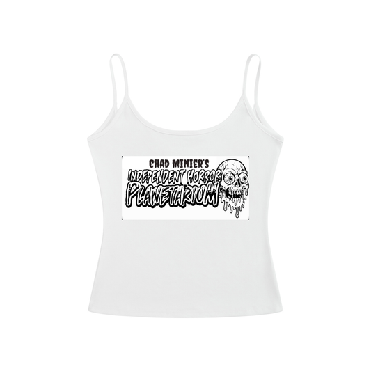 White Independent Horror Planetarium Women’s Slim Fit Open-Back Tank Top