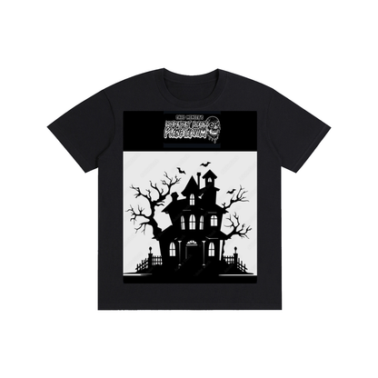 Haunted House Black Cotton T-Shirt