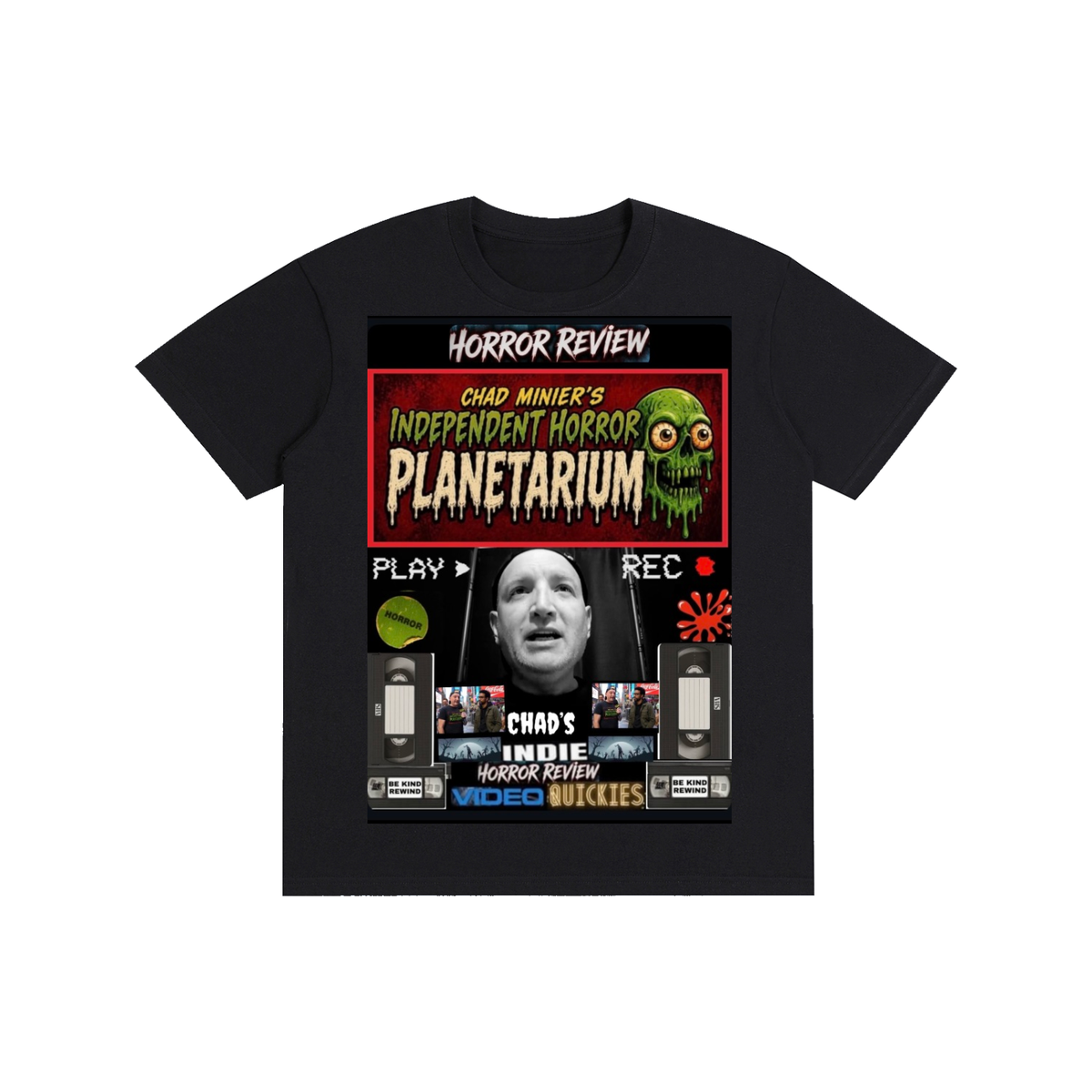 Independent Horror Planetarium Video Review Black T-Shirt