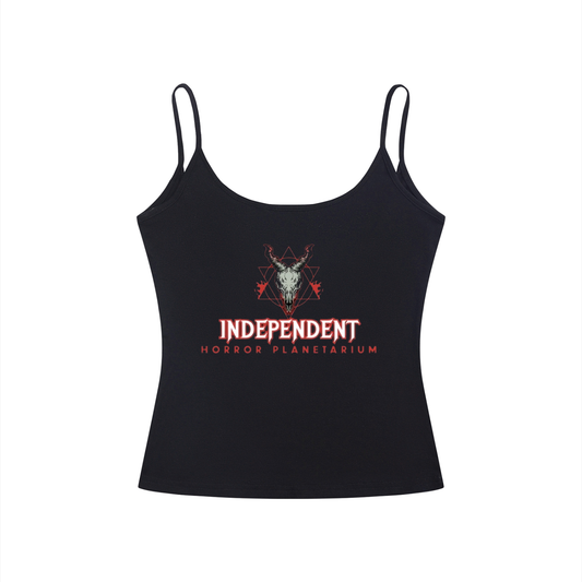 Double Sided Evil Logo / Horror Women’s Slim Fit Open-Back Tank Top
