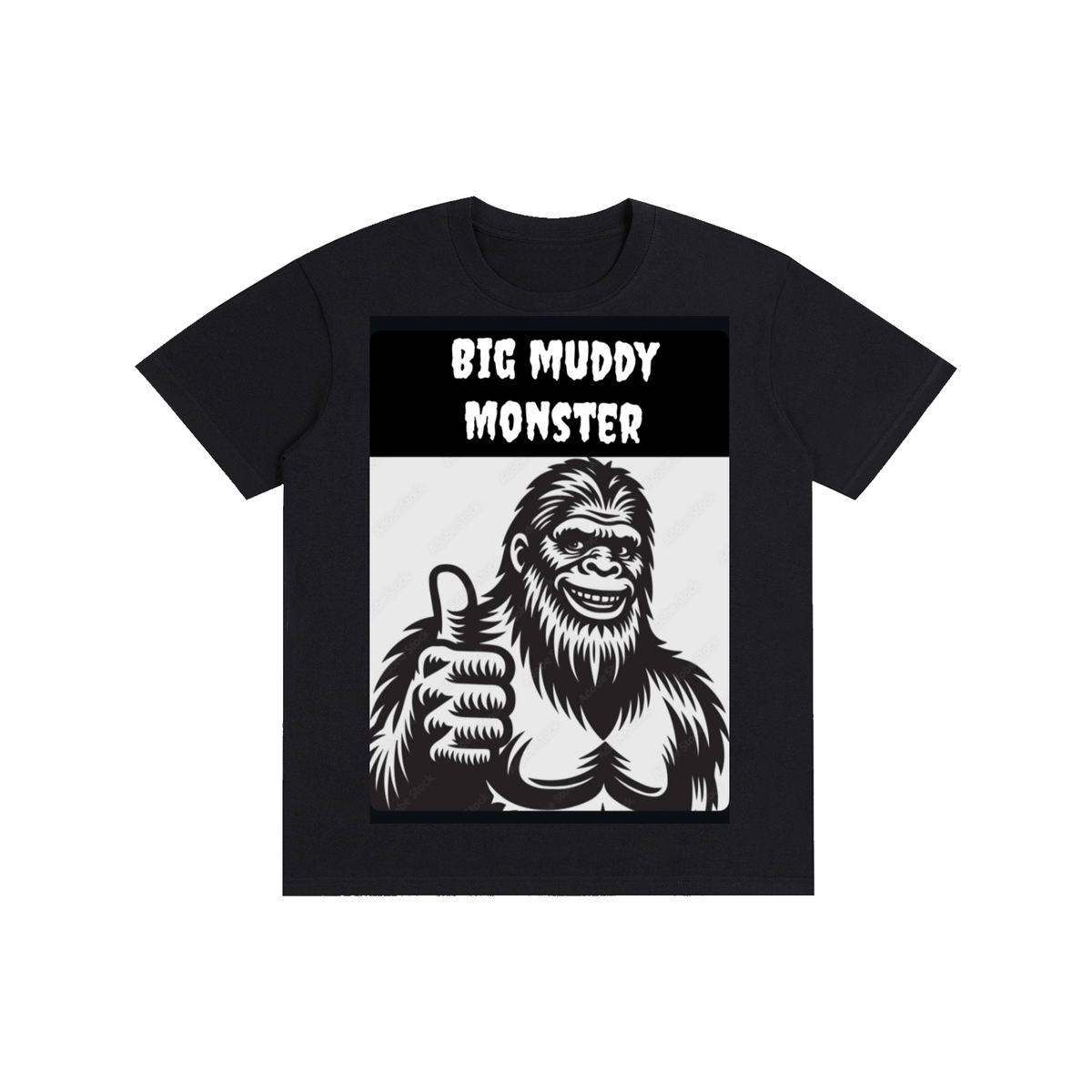 Double Sided Big Muddy Monster Black T-Shirt